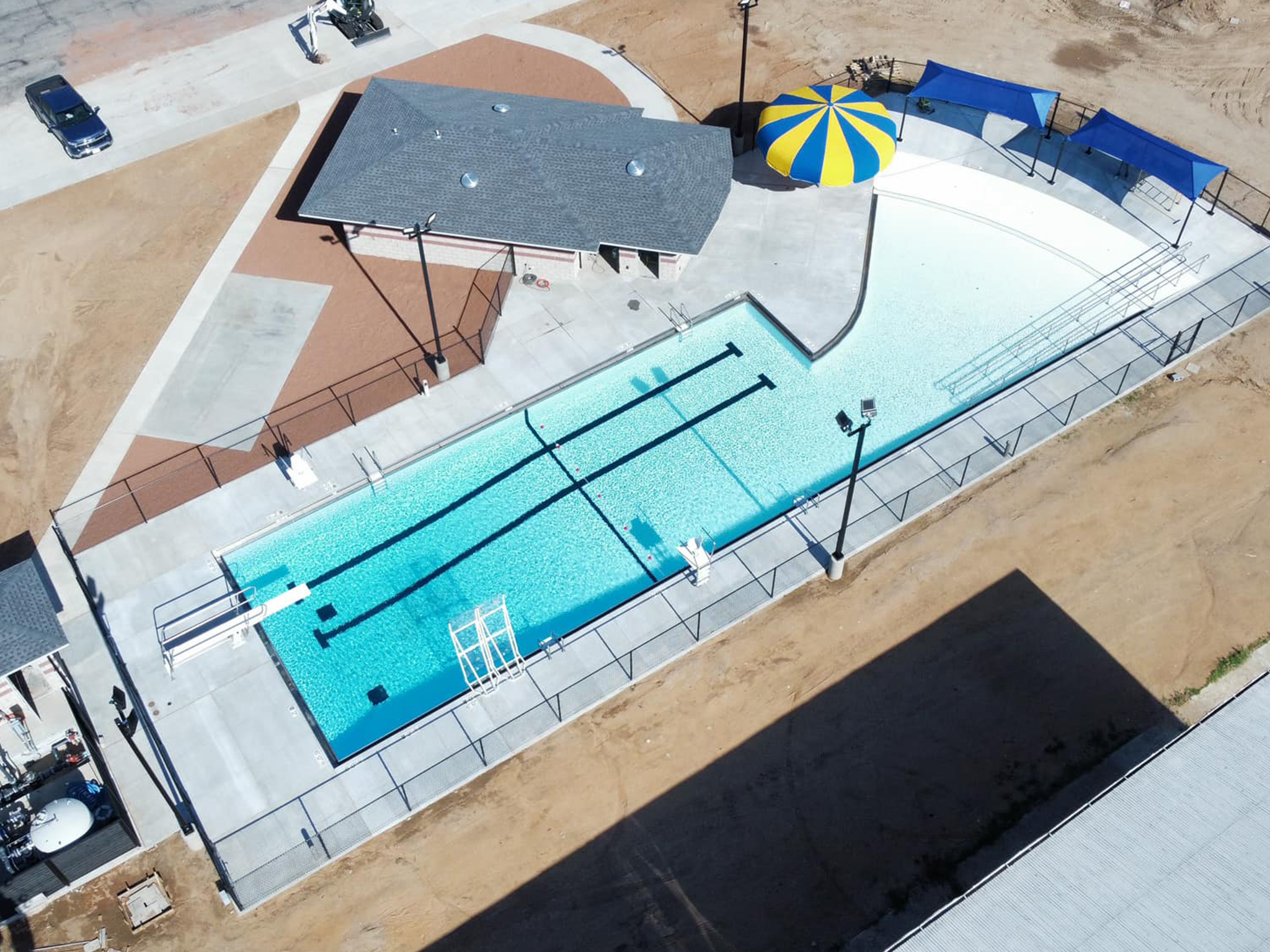 Aerial View Of Commercial Swimming Pool